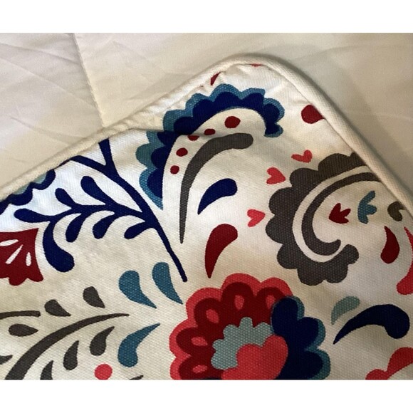 Paisley Zippered Decorative Pillow Covers (set of 2) blue & red 20" x 20" - Picture 9 of 9